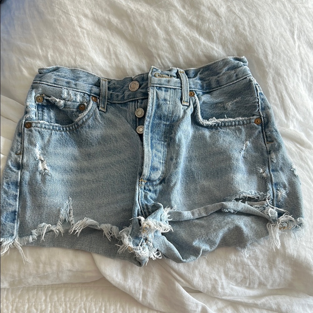 Agolde Distressed Denim Shorts